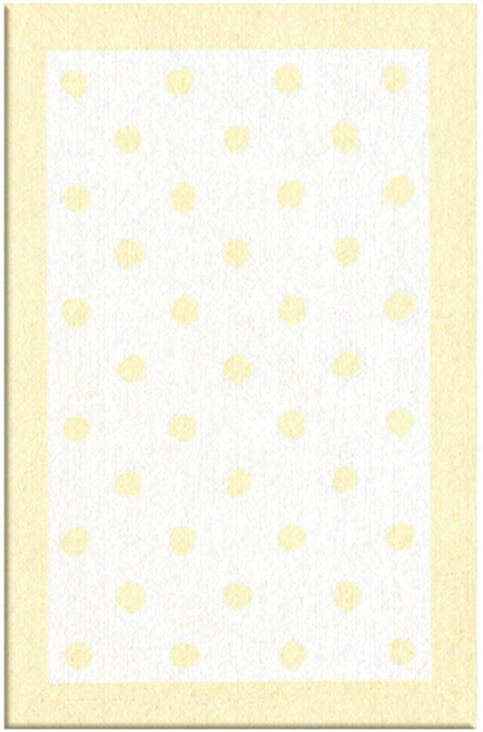 Polka Spots Lighht Yellow 2' 8"x4' 8" Area Rug (f4642)