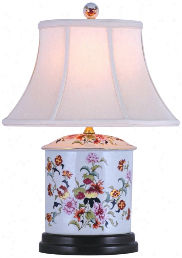 Pomegranate Oval Porcelain Jar Table Lamp (g6975)