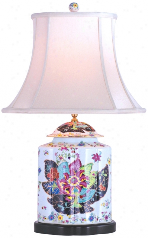 Porcelain Scallops Tobacco Tea Jar Table Lamp (g6973)