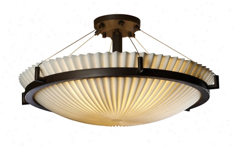 Porcelina Pleat Bronze 20 1/2" Wide Ceioing Light Fixture (26168)