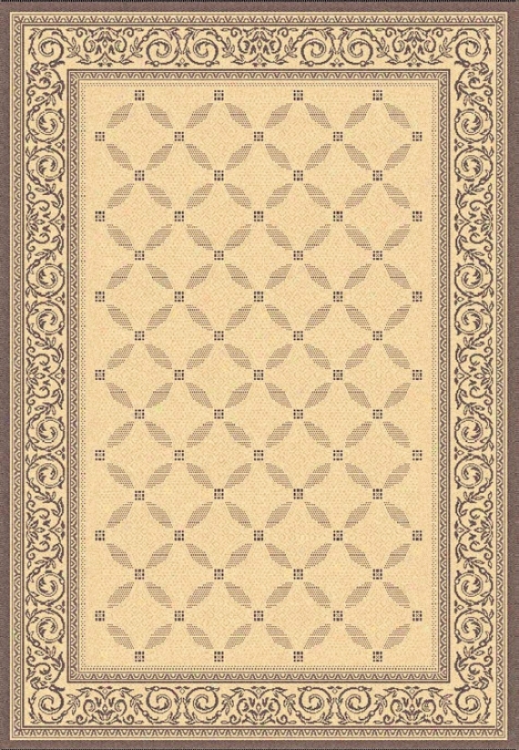 Portico Collection Natural And Brown Area Rug (h0640)