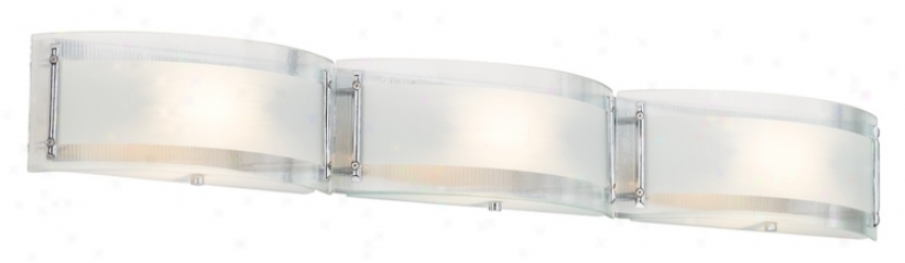 Possini Curved Glass 36" Wide Three Light Bathroom Fixture (35123)