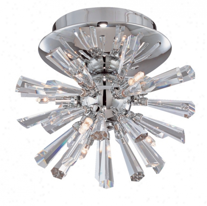 Possini Euro Crystal Burst 8" Wide Chrome Ceiling Light (03721)