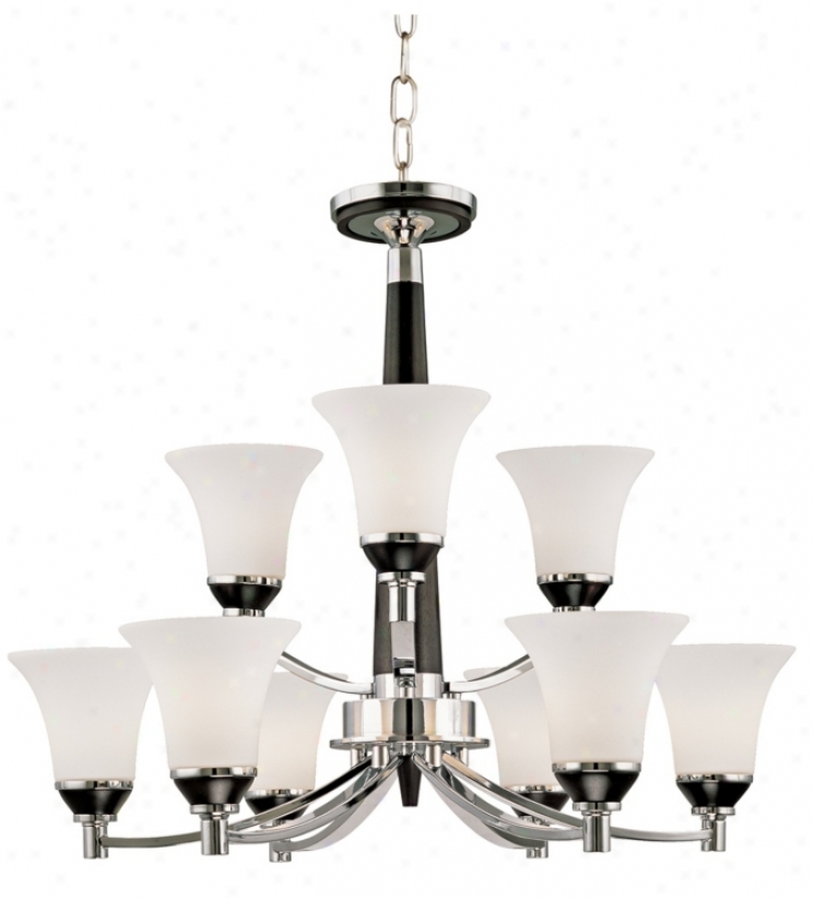 Possini Euro Design Dark And Chrome Sleek Chandelier (16874)