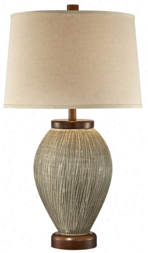 PossiniE uro Design Etched Ceramic Jar Table Lamp (u4395)