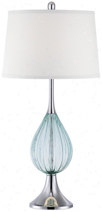 Possini Euro Design  Grooved  Glass Teardrop Lamp (v2769)