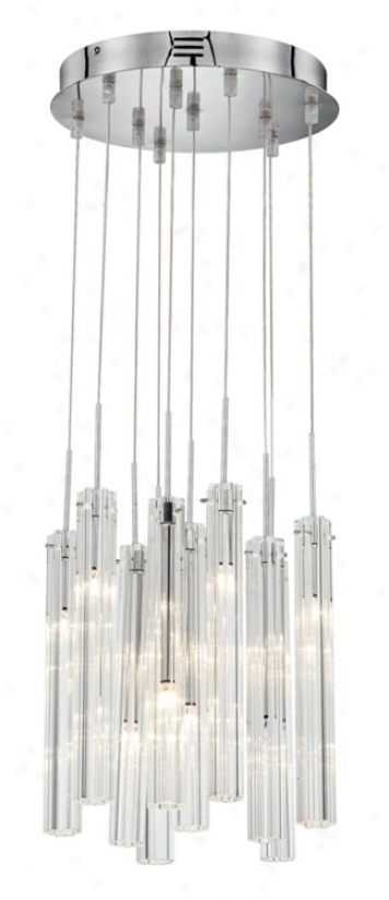 Possini Euro Rectangular Clear away Glass Tube Chandelier (59610)