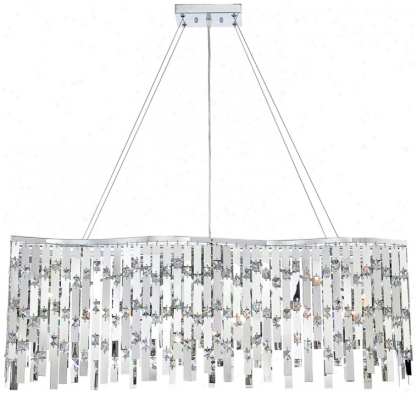 Possini Euro Beckon Rectangle Chrome And Crystal Chandelier (m7549)