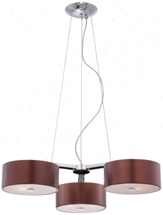 Possini Triple Aluminum Coffee And Chrome 6-light Pendant (n0099)