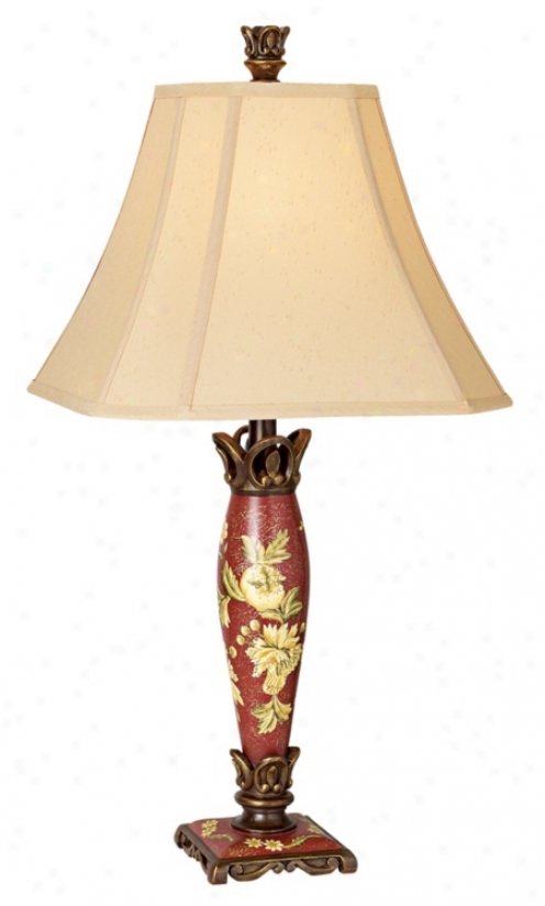 Possiini&#174; Tuscan Red Floral Table Lamp (00714)
