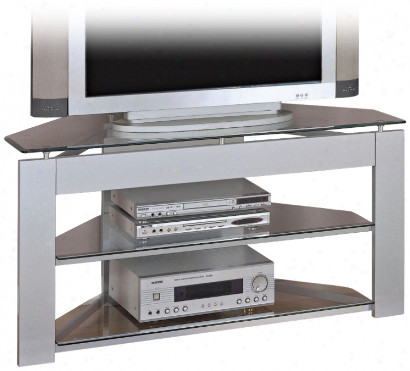 Powell Glossy Silver Tv Stand (n5542)