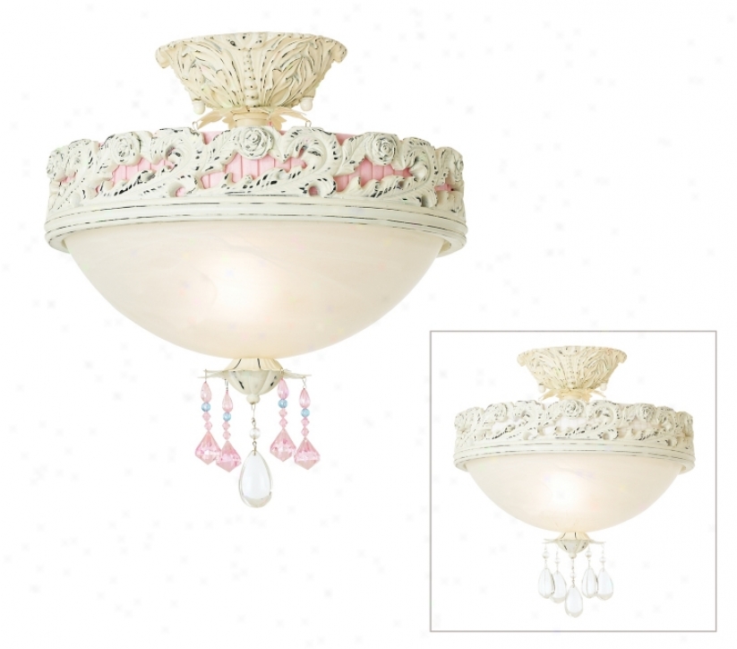 Pretty In Pink 13 1/2" Wide Tax Look Ceiling Light (69790)