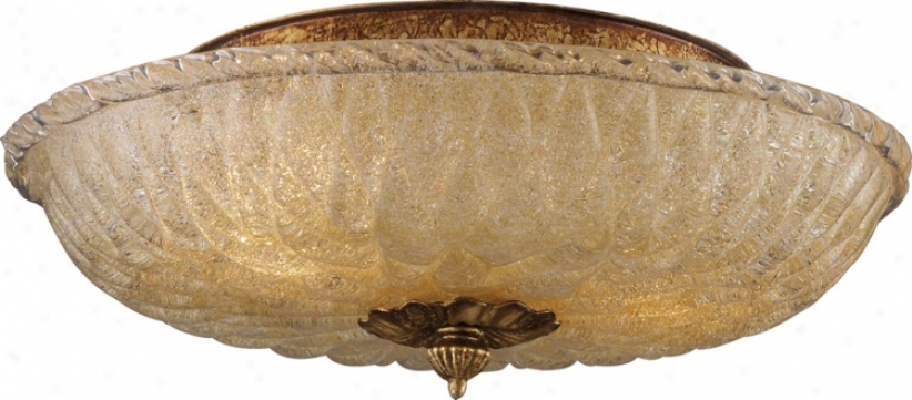 Providence Antique Gold 15" Wide Ceilign Ligut Fixture (k2891)