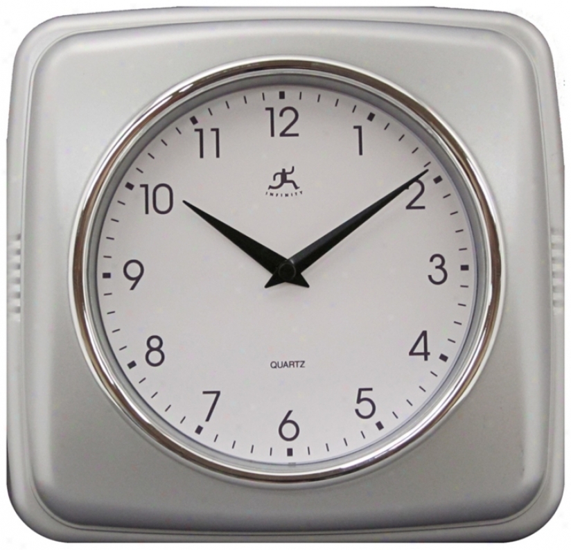 Purity Silver 9 1/2" Square Wall Clock (r6860)