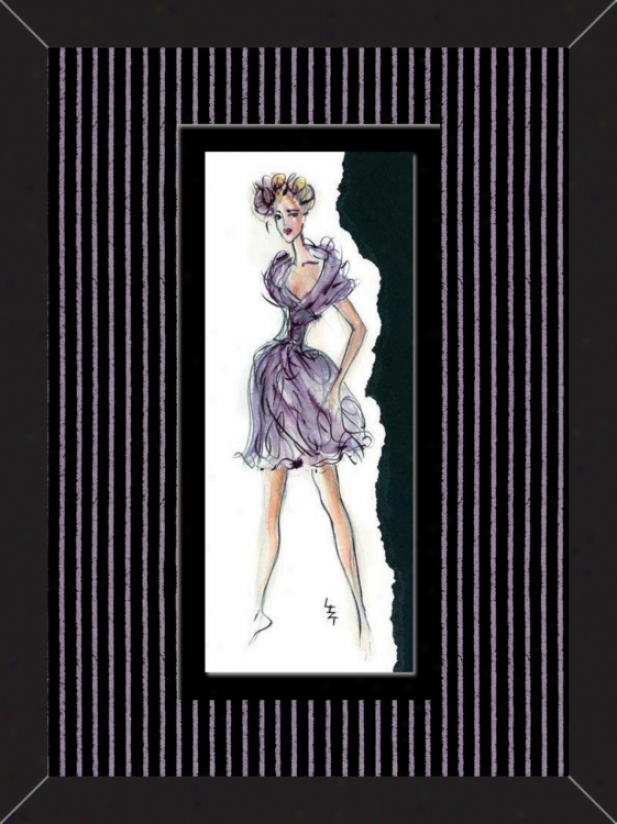 Purple & Pink Dancer B 15 3/4" High Wall Art (12568)