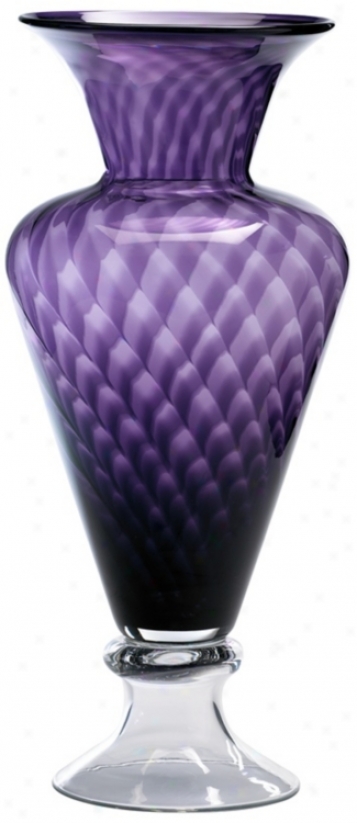 Purple And Clear Glass Clementine Vase (v1420)
