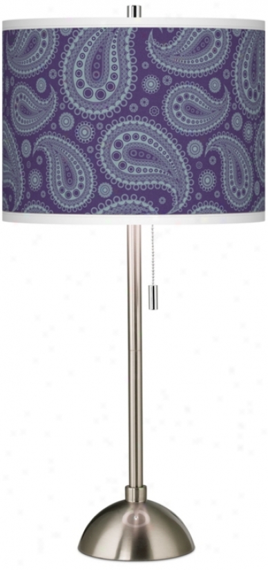 Purple Paisley Thread of flax Giclee Contemporary Table Lamp (60757-t8088)