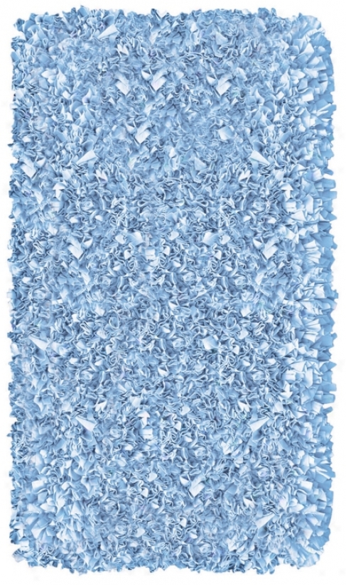 Raganoodle Light Blue 2' 8"x4' 8" Area Rug (f7094)
