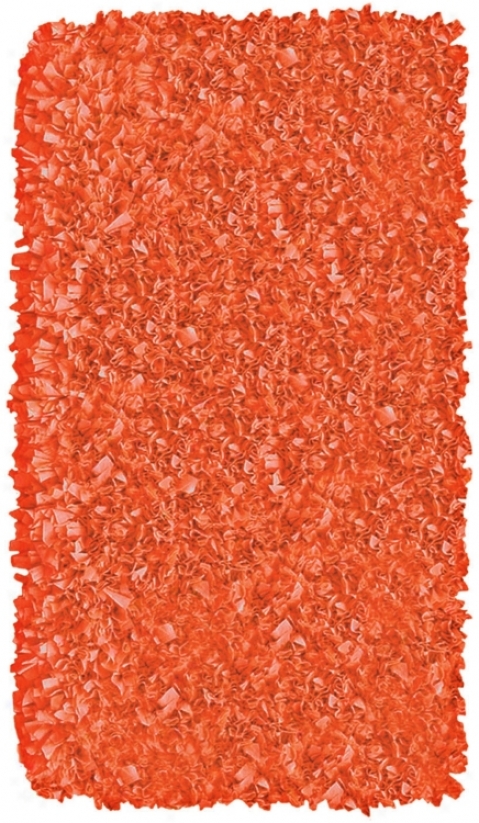 Raganoodle Tangerine 2' 8quot;x4Ə 8" Shag Area Rug (f7113)