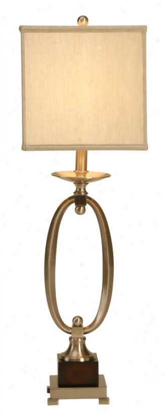 Raschella Satin Nickel Oval Ring Table Lamp (13908))