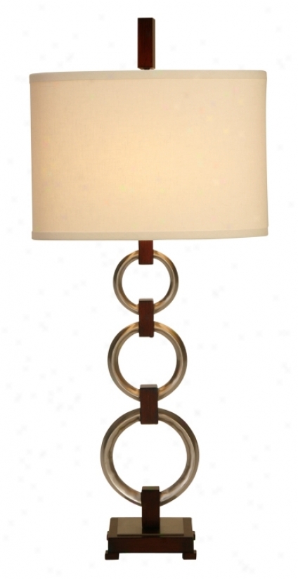 Raschella Satin Nickel Three Ring Table Lamp (14448)