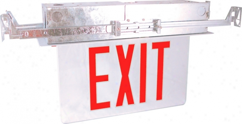 Recessed Red Battery Backup Exit Sign (49940)