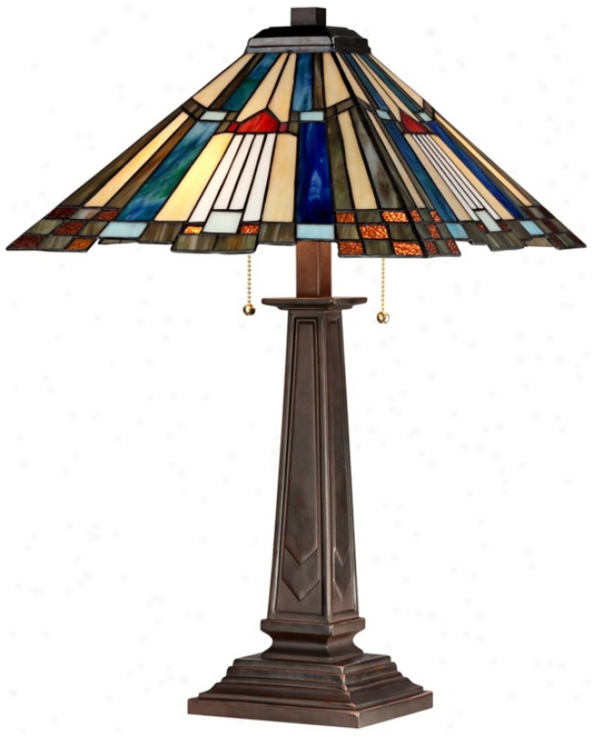 Red Arrow Mission Tiffany Style Table Lamp (v2731)