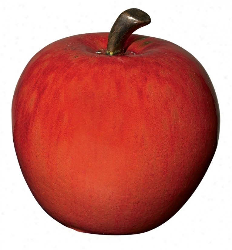 Red Ceramic Apple Decorative Object (26392)