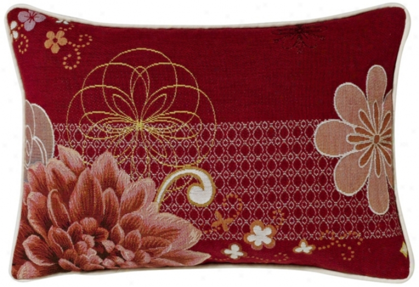 Red Dahlia Rectangular Pillow (g2909)