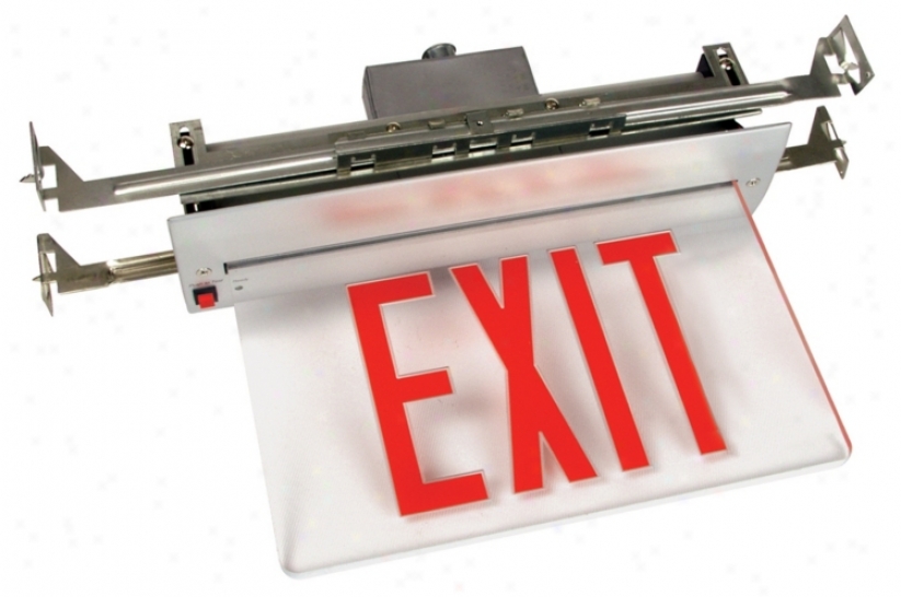 Red Led Recessed Exit Sign (49312)