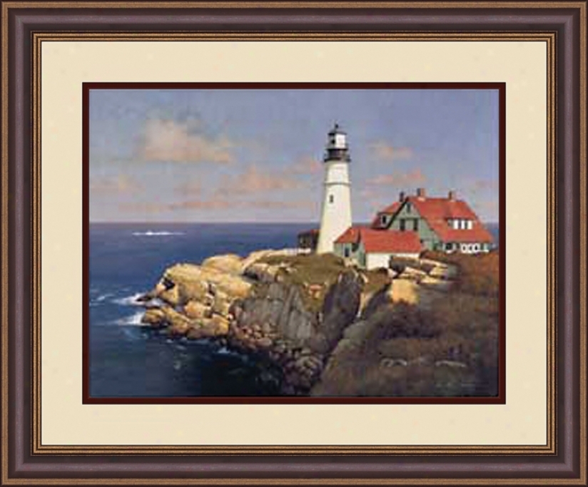 Red Lighrhouse 34 3/4" Remote Wall Art (14788)