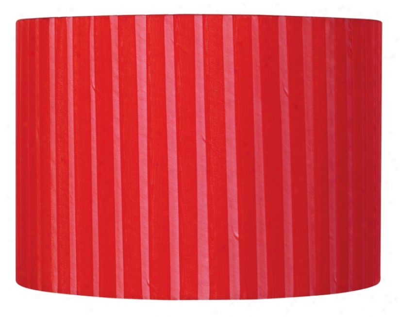 Red Ribbon Wrapped Drum Shade 12x12x8.5 (spider) (93276-k2091)