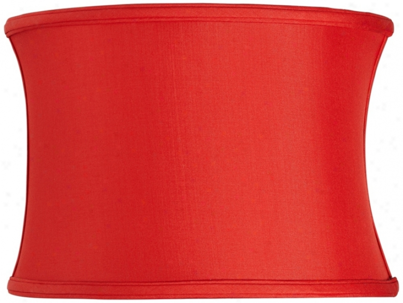 Red Silk Oval Shade 14/9x14/9x10 (spider) (u8155)