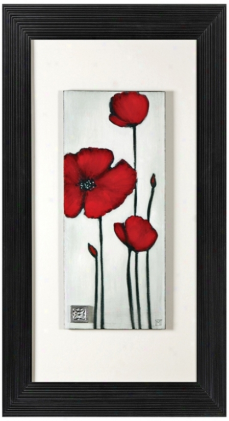 Red Spring Ii 4&#8221; High Wood Painted Wall Art (p8743)