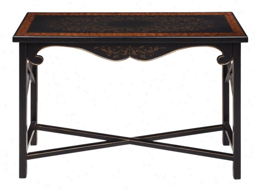 Regents Dis5ressed Ebony Console Table (t2286)