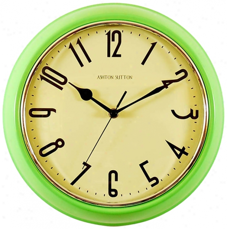 Retro Acid Apple 12" Wide Walk Clock (m8093)