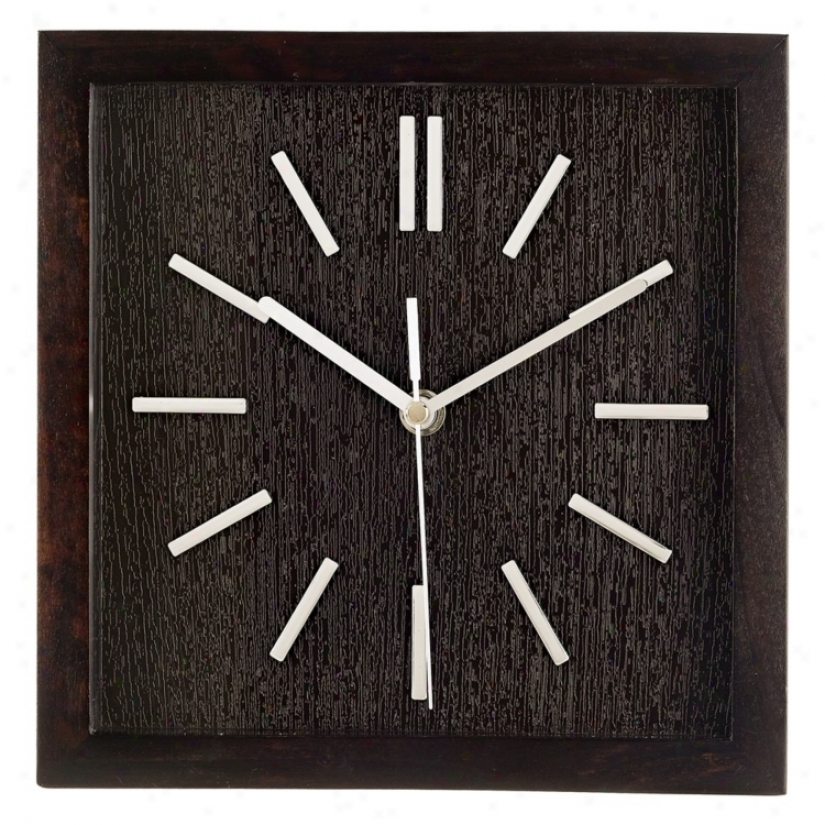 Retro Espresso Black 9" Wide Square Wall Clock (m0736)