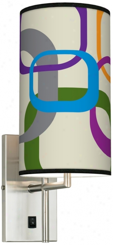 Retro Squares Scramble Banner Giclee Plug-in Sconce (k0515-k4558)