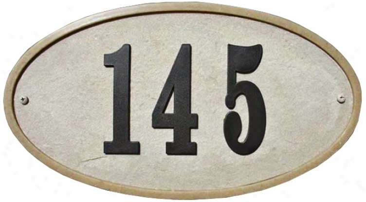 Ridgestone Sandstone Finish Oval Address Plaque (t6927)