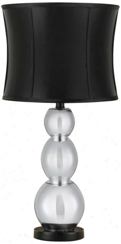 Rio Silver Plated Glass Table Lamp (n4543)