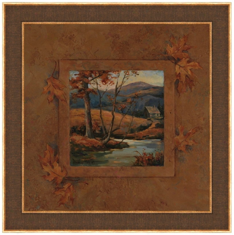 River Cabin 28" Square Wall Art (j6034)