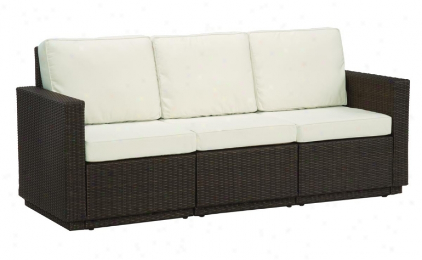 Riviera Brown Stone 3 Cushion Outdoor Sofz (t1326)