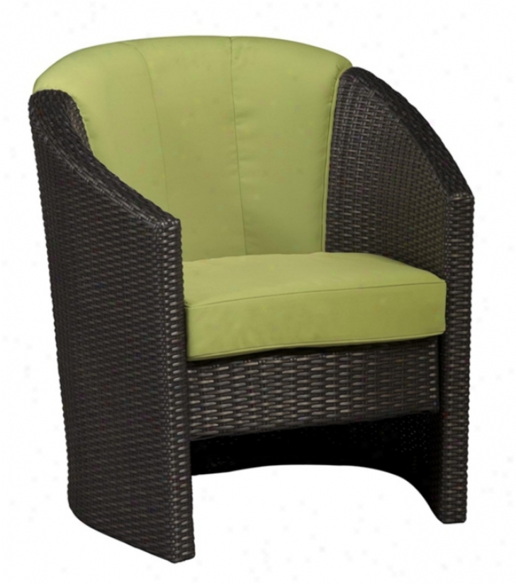 Riviera Collection Green Apple Exterior Barrel Accent Chair (t1342)