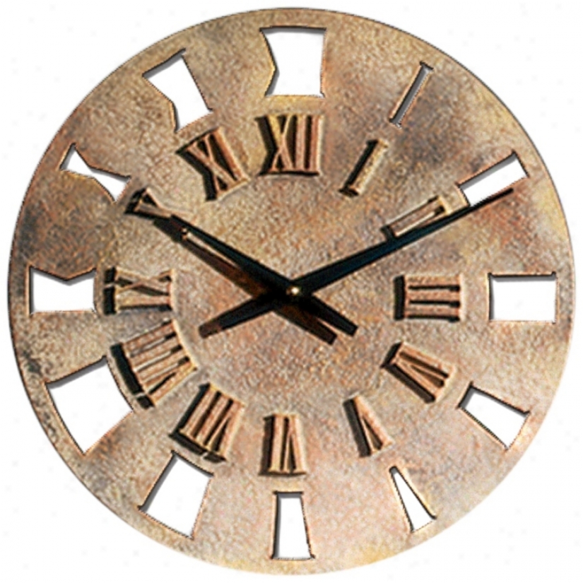 Roman Numerals 14" Wide Battery Powered Wall Clock (m0282)