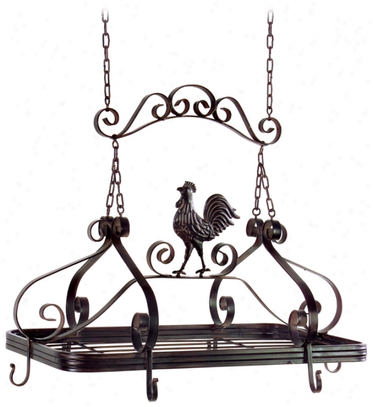 Rooster Hanging Kitchen Pot Rack (j7167)