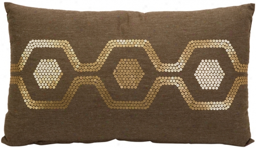 Roth Sequin Honeycomb Imitate 20" Wide Pillow (t9768)