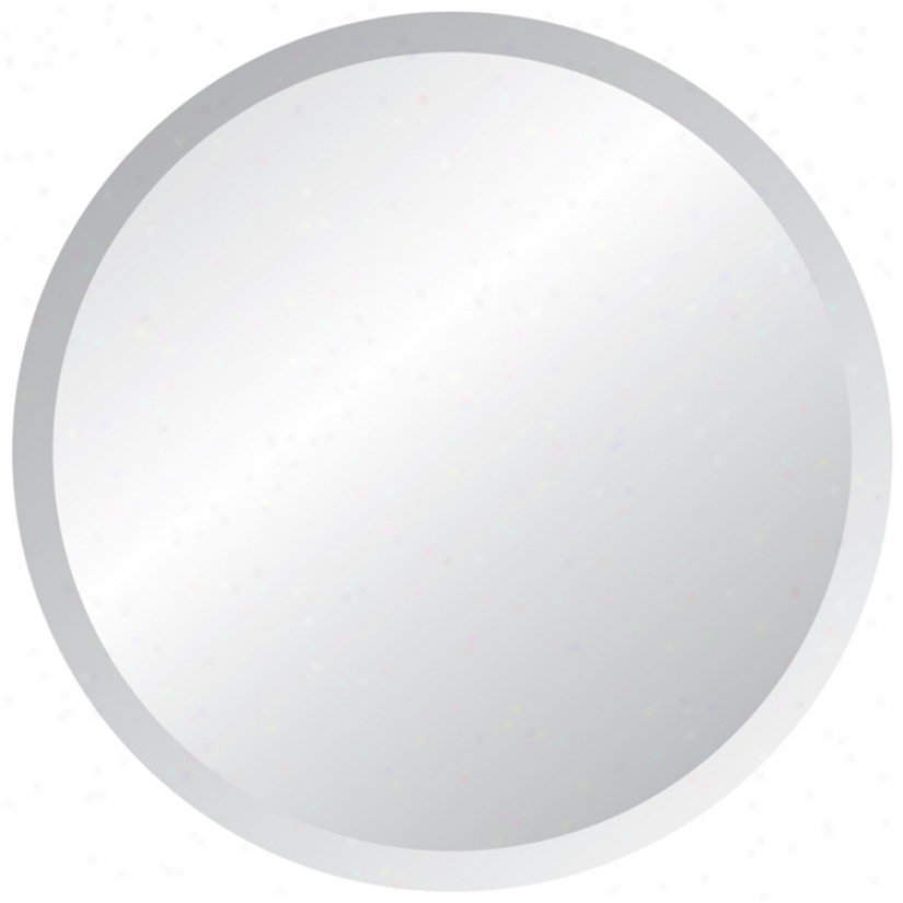 Round Frameless 42" Wide Beveled Mirror (p1435)