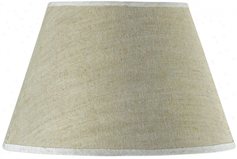 Round Taupe Linen Shade 10x17x11 (spider) (8540)