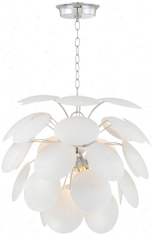 Round White Petals Contemporary Pendant Light (p4654)