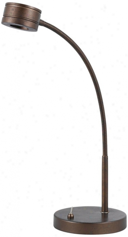 Rust Adjustable Gooseneck Led Desk Lamp (p9634)